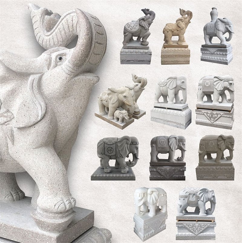 white marble elephant sculpture