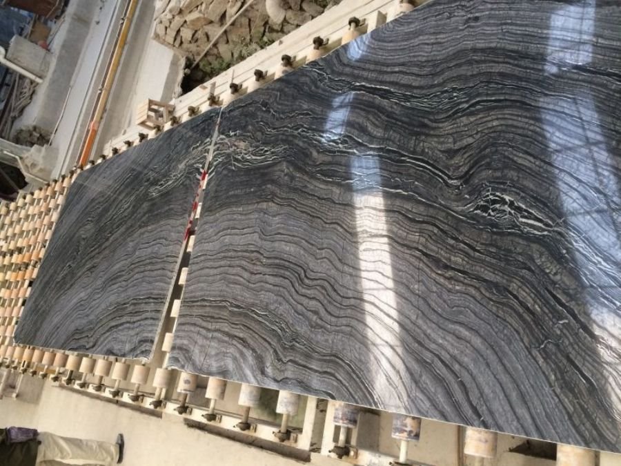wooden black marble