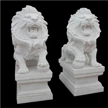 Estàtua de lleó de marbre blanc