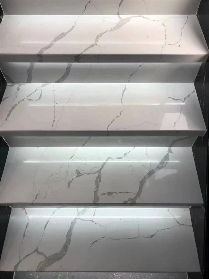 White Quartz With Gold Veins Countertops