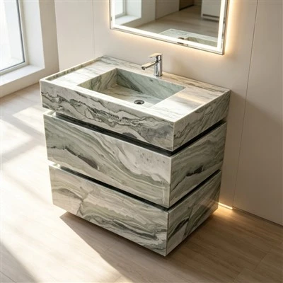 Lavabo de marbre verd