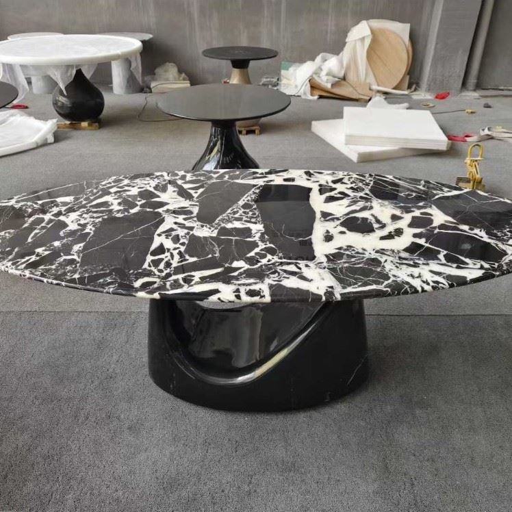 black marble coffee table upside
