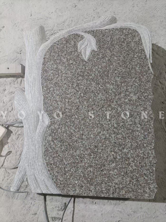 G664 Granite Tree Headstone (1)